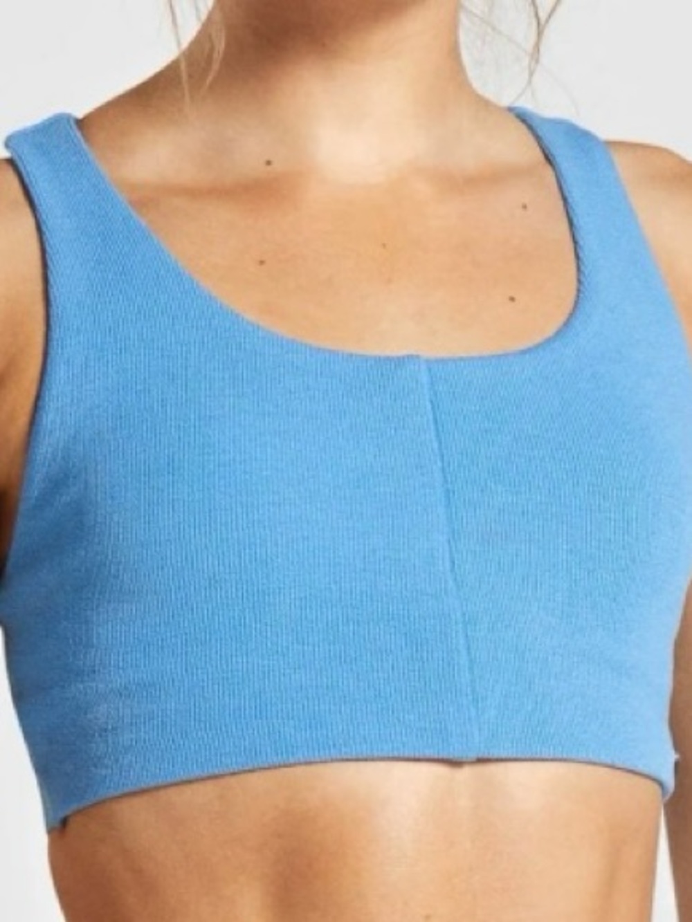 Gymshark Light Blue Ribbed sports bra